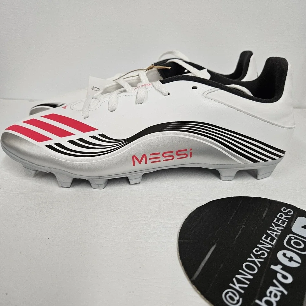 Adidas F50 Messi Club FG/MG Soccer Cleats White/Silver JP7443 Men's Size 10